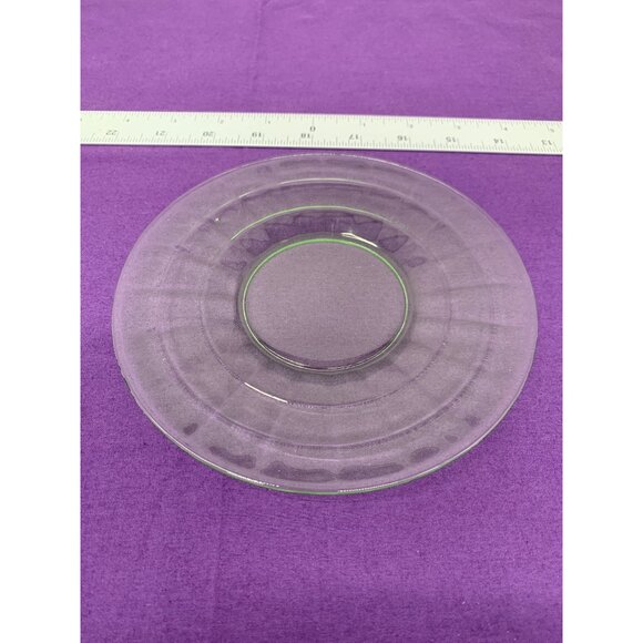 Fostoria ,Fairfax Pattern Banded Ring Uranium Green Depression Glass Sm Plate 6. - Picture 3 of 6